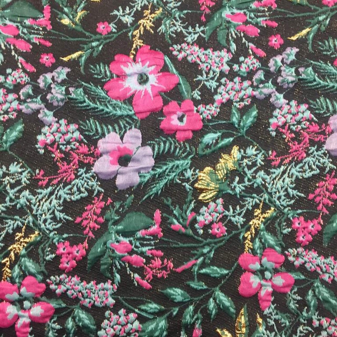 1 Yard Italian Silk Cotton Metallic Brocade Fabric for Dress and Gown 58/60 Inches Wide